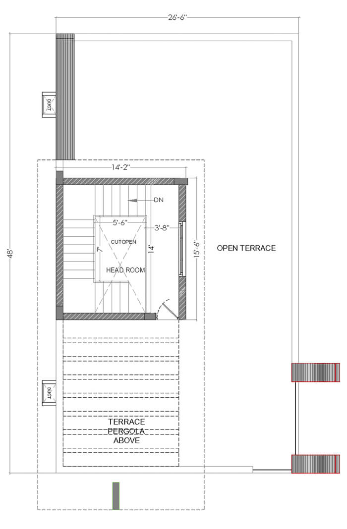 Type A East Facing Villa Terrace Floor plan
