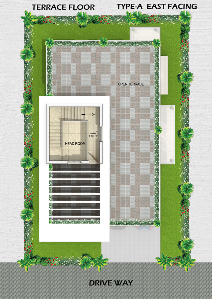 Type A East Facing Villa Terrace Floor plan