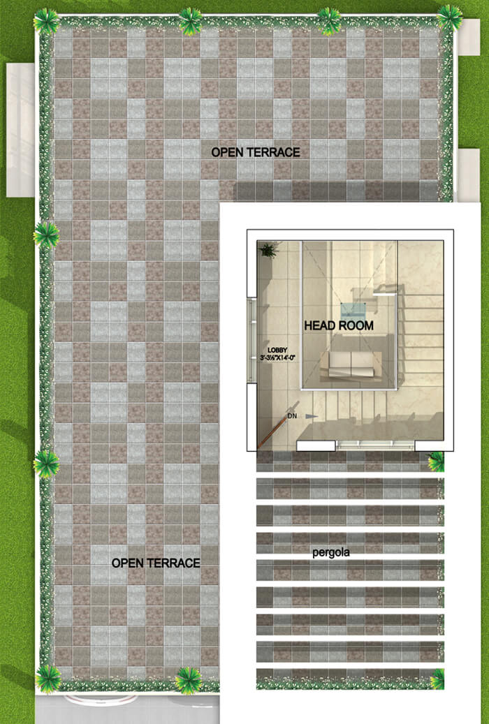 Type A West Facing Villa Terrace Floor plan